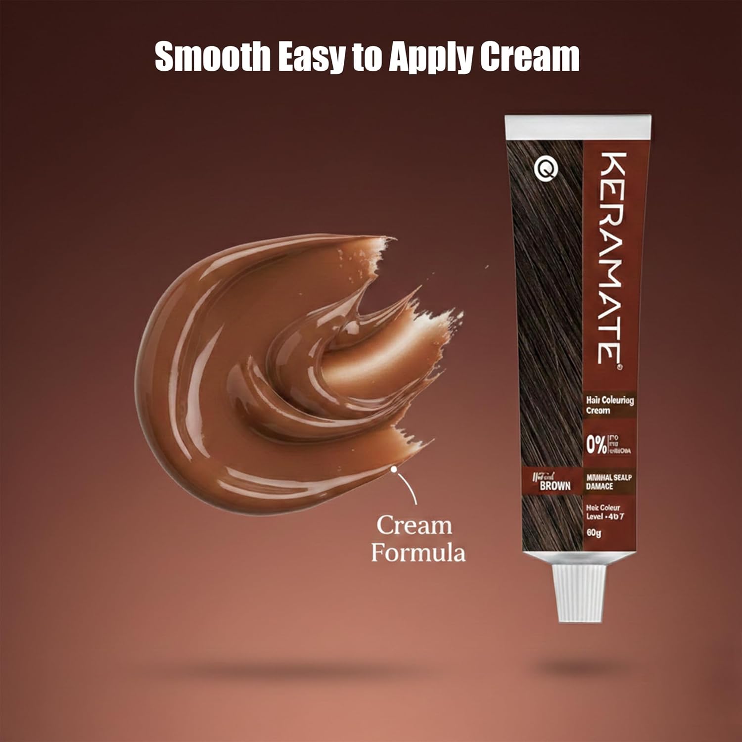 Keramate Hair Colouring Cream â€“ Natural Brown, No Ammonia, No PPD, No PTD | Safe, Long-Lasting Hair Color