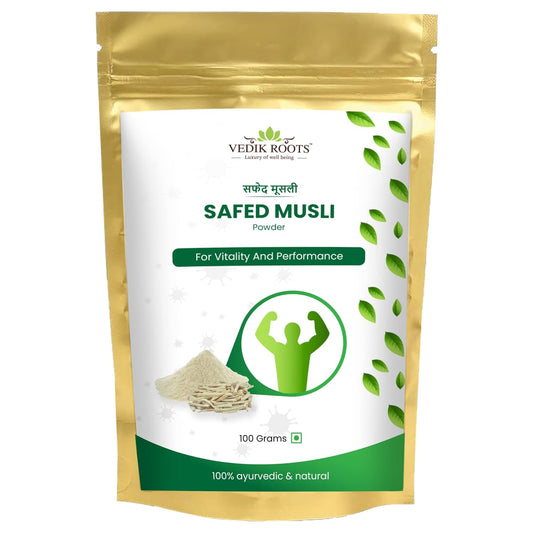 Safed Musli Root Powder | Natural | Herbal Supplement | Immunity Booster | Strength and Vitality- 100 Gram (Pack of 1)