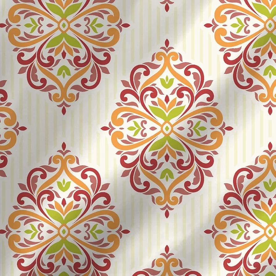 Layers 225TC Toughened Cotton King Size Bedsheet with 2 Pillow Covers Bed Sheet King Mustard/Red
