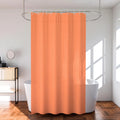 Kuber Industries Shower Curtain Bathroom Shower Curtain 8 Rings Curtain Lining Orange