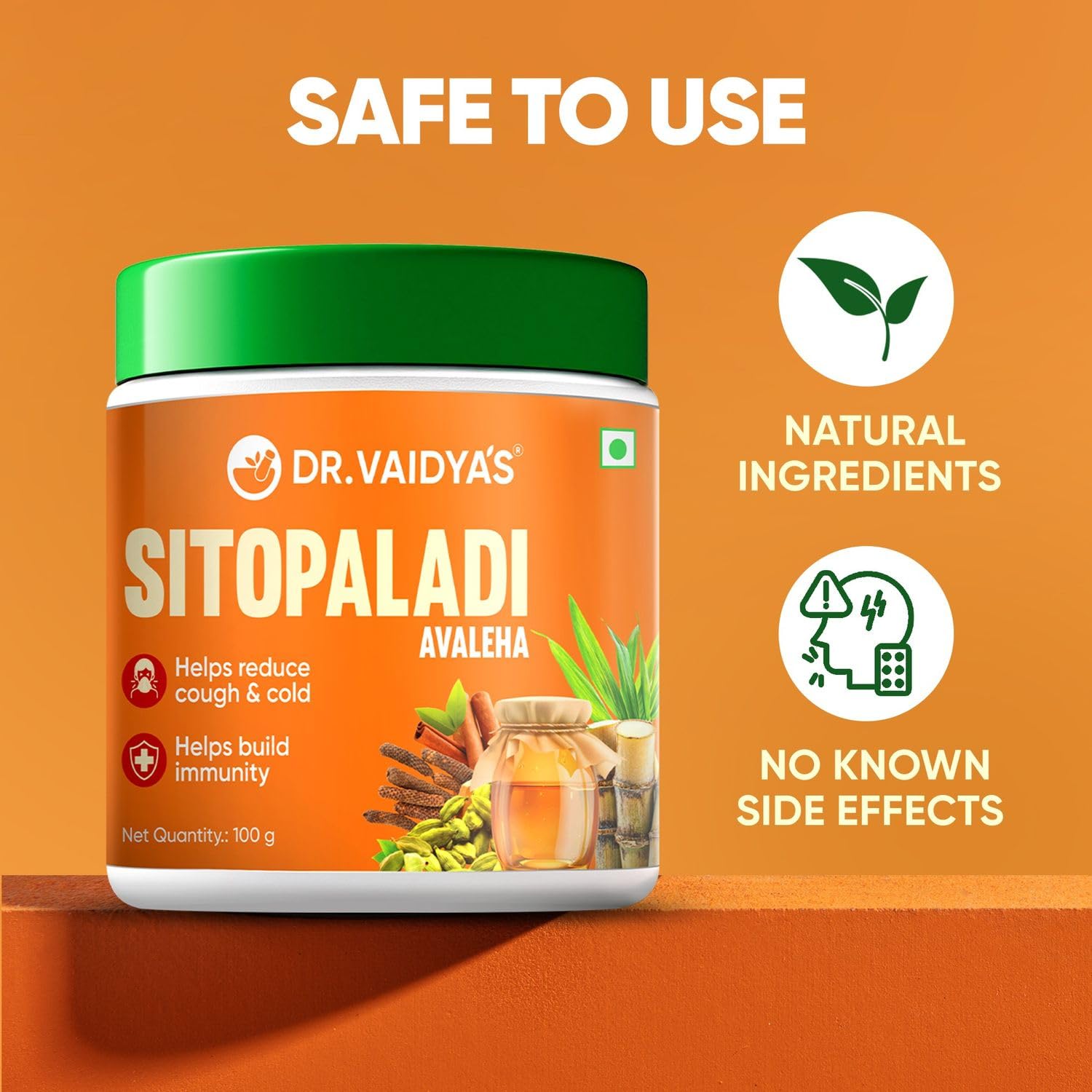 Dr. Vaidyaâ€™s Sitopaladi â€“ 100% Ayurvedic Remedy for Cough, Cold & Immunity Support during Winter, 100g | Sitopaladi for Respiratory Health & Phlegm Relief
