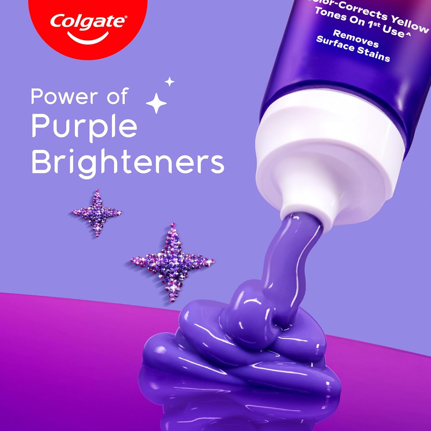 Colgate Visible White Purple Toothpaste for Teeth Whitening, Colgate Toothpaste with Fluoride, Tooth Paste Helps Remove Surface Stains, Whitens Yellow Teeth, Enamel-Safe for Daily Use Paste (75g)