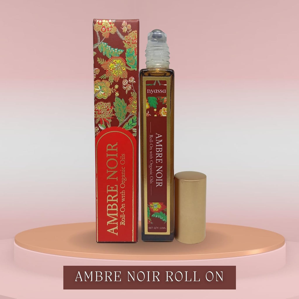 Nyassa Ambre Noir Roll on With Organic Oils | Fragrance Oil and Vitamin E | 11 Ml