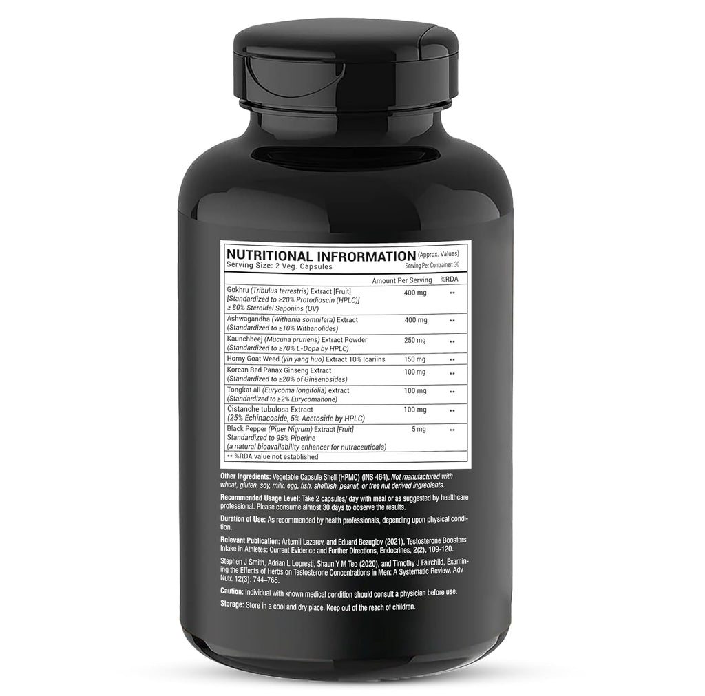 GREENDORSE TestoSUPREME Testosterone Supplement with Tongkat Ali, Ashwagandha, Cistanche, Horny Goatweed, Tribulus, Mucuna pruriens & Ginseng| Lab Tested Powerful Supplement for Men to Improve Performance, Muscle Strength, Stamina - 60 Veg Capsules