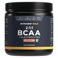 Nutrabay Gold BCAA 2:1:1 with Electrolytes 5000 mg Vegan BCAAs per Serving â€“ Pre/Post Workout Energy Drink for Muscle Build Up, Faster Recovery - Tested for Purity - No Banned Substancesâ€“ 250g, Orange