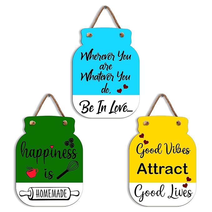 Sehaz Artworks Wall Decor for Living Room Wooden Wall Hangings for Home Good Vibes only