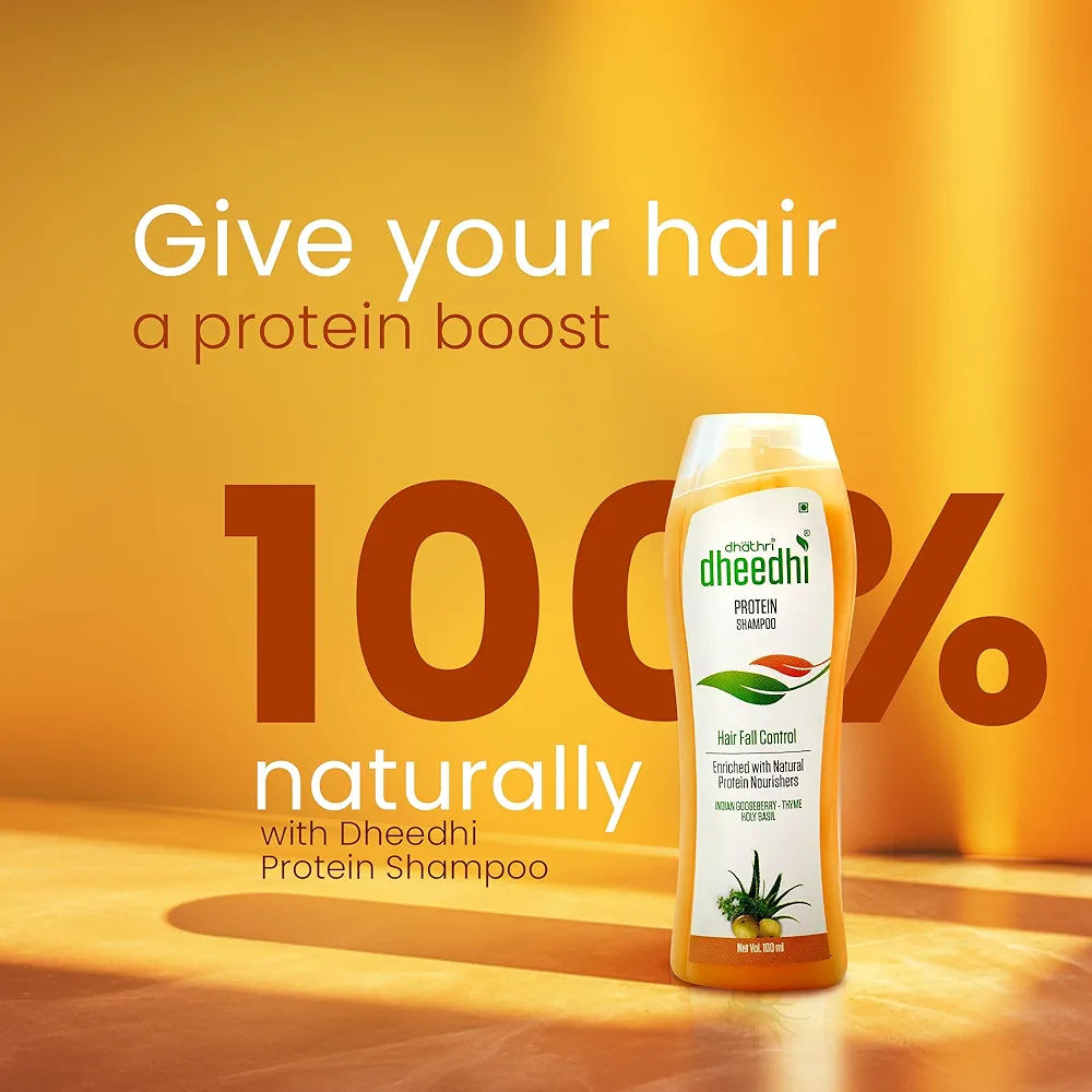 Dhathri Dheedhi Protein Shampoo Sulfate Free Nourishment for Damaged Hair - Each 100 ml (Pack of 2)