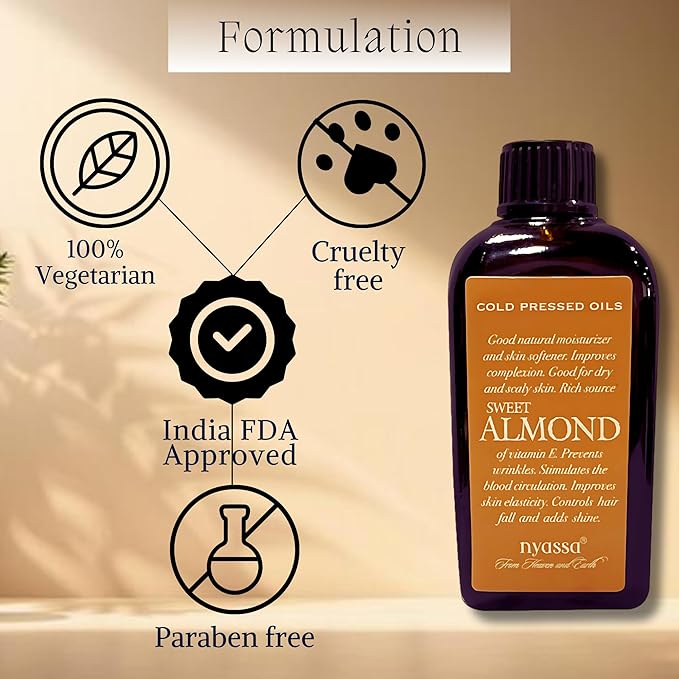 Nyassa Sweet Almond Cold Pressed Oil - 100 Ml