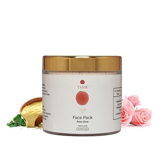 TVAM Face Pack Rose Glow Suitable for Sensitive - 100 gms