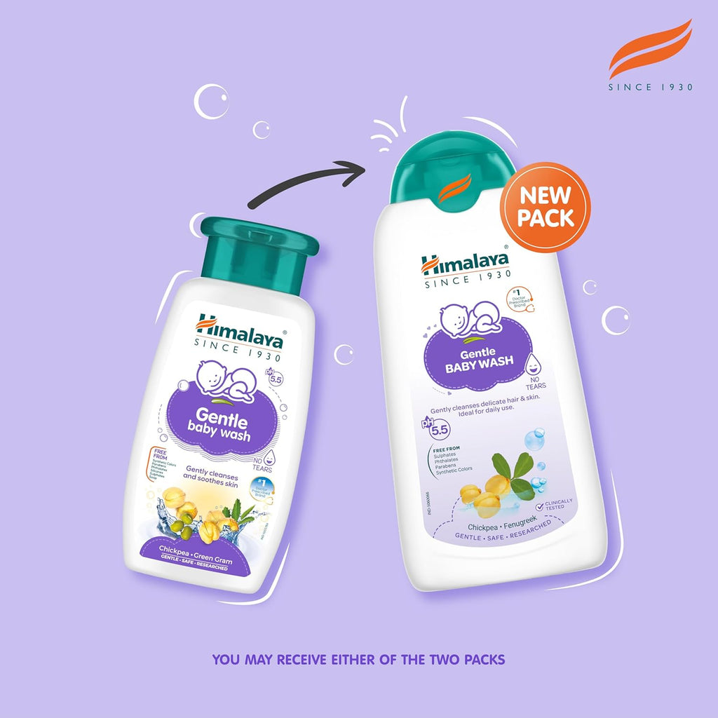 Himalaya Gentle Baby Wash | No tears formula |with chickpea and Green gram| Cleansing baby's gentle skin