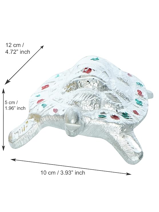 Ecraftindia Golden and Silver Engraved Tortoise Feng Shui Handcrafted Decorative Metal Showpiece