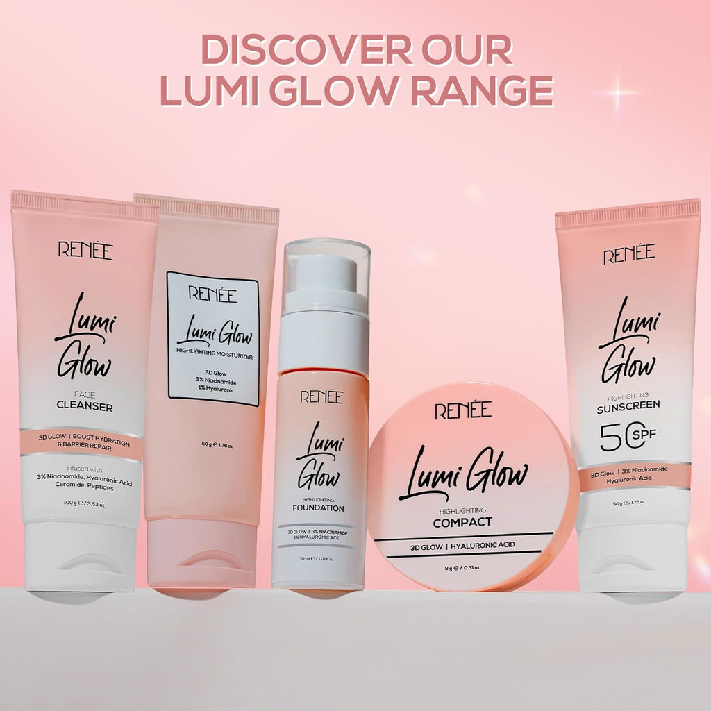 RENEE Lumi Glow Highlighting Moisturizer | Enriched with 3% Niacinamide & 1% Hyaluronic Acid | Non-Sticky | Glowing Skin | 50g