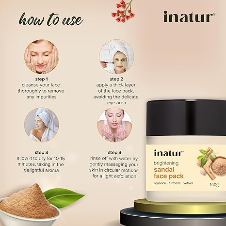 Inatur Sandal Face Pack Control Blemishes Pigmentation - 100 gms