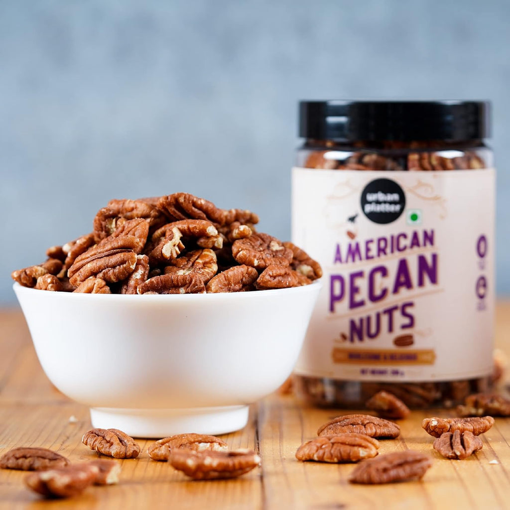 Urban Platter American Pecan Nuts, (Rich in fibre & Healthy Fats | Antioxidant-Rich | Ideal for Snacking & Baking | Halves)