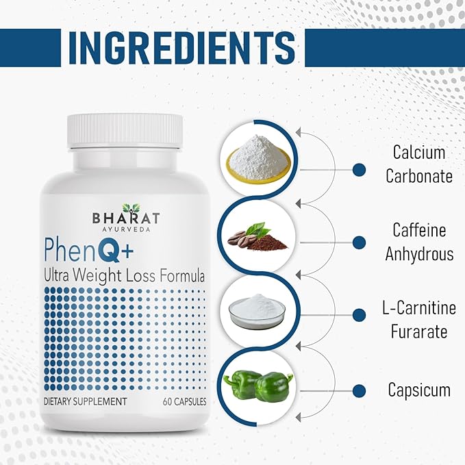 Bharat Ayurveda Phen Q+ Ultra Advanced Weight Loss Formula - 60 caps