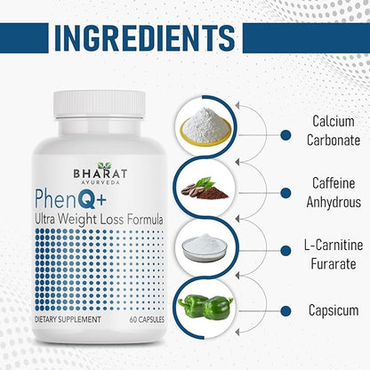 Bharat Ayurveda Phen Q+ Ultra Advanced Weight Loss Formula - 60 caps