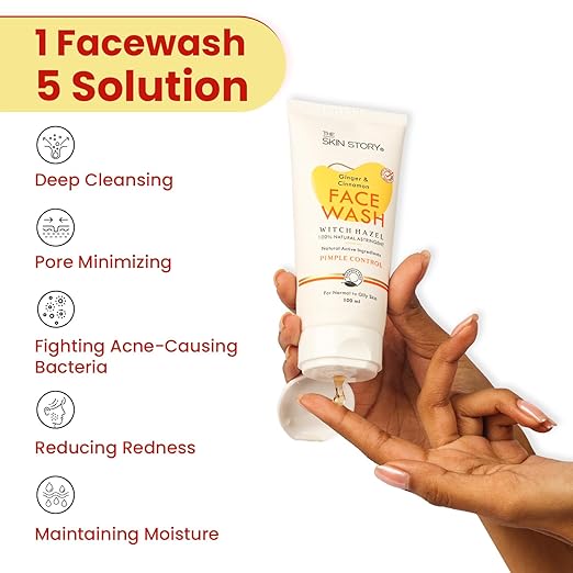 The Skin Story Ginger Cinnamon Face Wash For Women & Men Removes Pimple - 100 ml