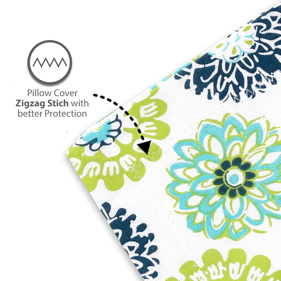 Divine Casa 100% Cotton Bedsheet for Single Bed, 144 TC Bedsheet Single Size Bed Cotton with 1 Pillow Cover Colour Green Blue