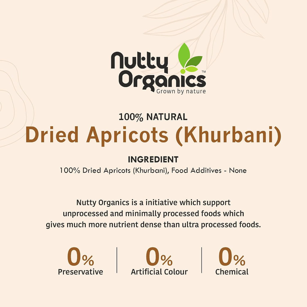 Nutty Organics Dried Apricots Jardalu 250GM | Nutritious | Rich in Iron | Tasty & Healthy Nuts Dry Fruits | Rich in Protein | Gluten Free