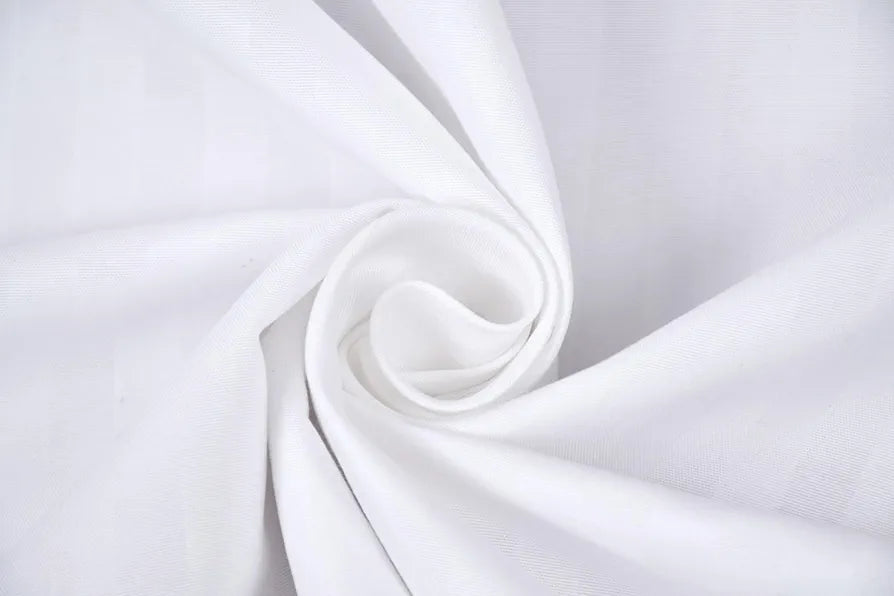 Homefab India 160 TC Stripe Cotton Feel Glace Cotton Elastic Fitted King Size Double Bed Bedsheet with 2 Pillow Covers Fits Upto 6 inches Mattress White