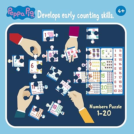 Funskool Peppa Numbers Puzzle 1-20 Educational 60 Pieces Puzzle Toy