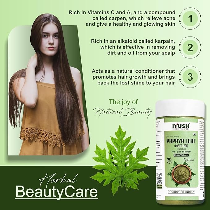 Iyush Herbal Ayurveda Papaya Leaf Powder - 100 gms