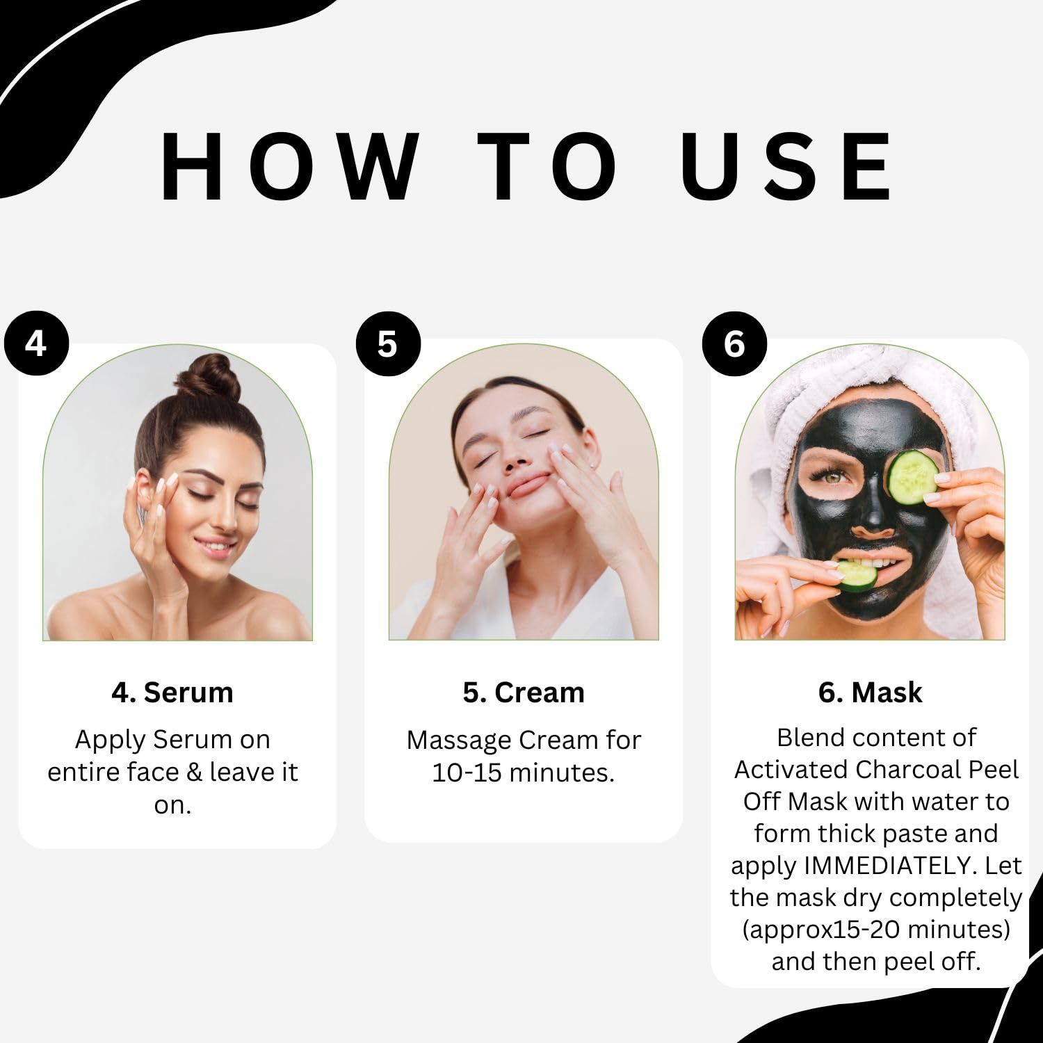 Aroma Treasures Detox Charcoal Facial Kit | Deep Pore Purifying 6-Step Home Facial | Removes Impurities, Excess Oil & Tan | Brightening, Clarifying & Instant Glow Facial for All Skin Types – 43g/ml