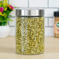 Femora Kitchen Storage Jars Borosilicate Glass With Steel Lid Air Tight Kitchen Jar and Container | 1100 Ml | Pack of 1