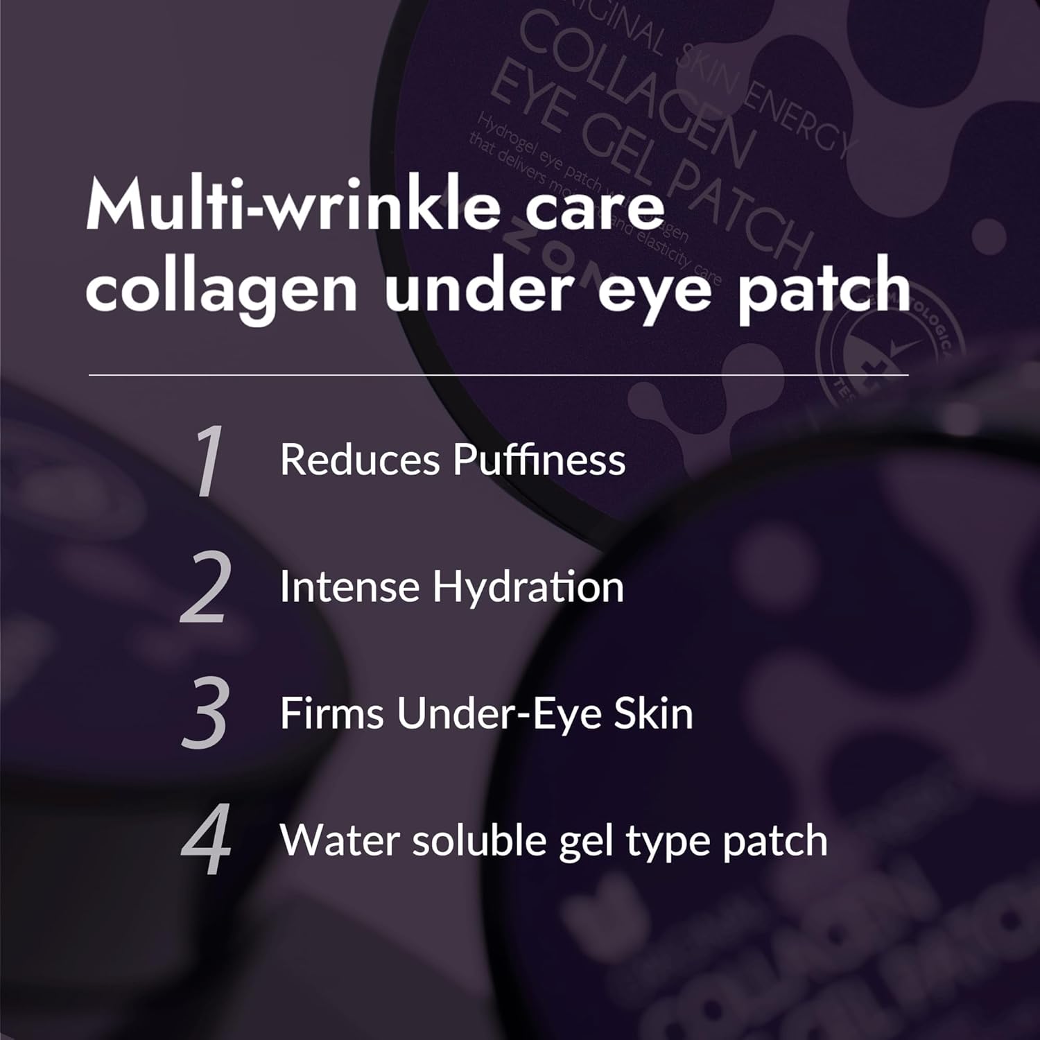 MIZON Under Eye Collagen Patches with Marine Collagen, Eye Gel Treatment Masks for Puffy Eyes, Dark Circles, Moisturizing Improves Elasticity, 60 Pcs