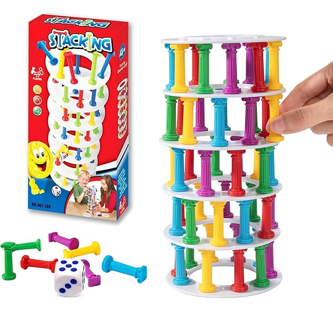Kidology Tumbling Tower Game Classic Stacking Game Multicolor