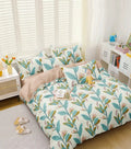 The Home Style Cotton Feel Glace Cotton All Around Elastic Fitted Printed King Size Double Bed Bedsheet With 2 Pillow Cover 300 TC Persian Green