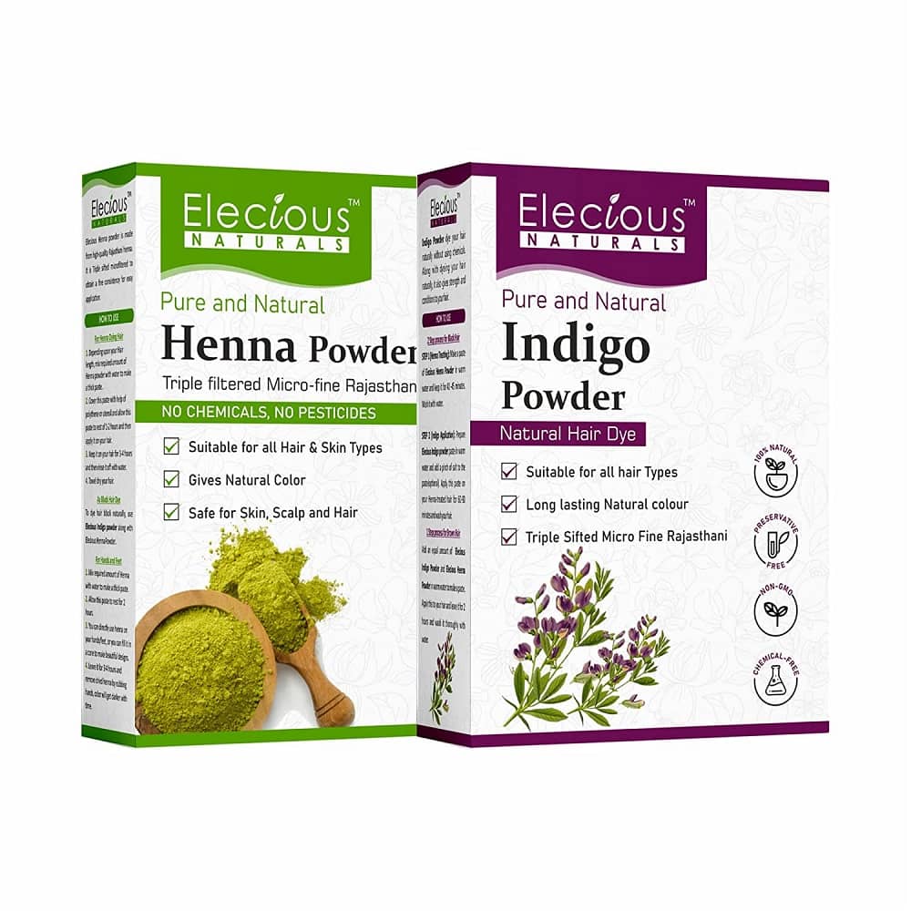 Elecious Natural Hair Dye for Black Hair Combo