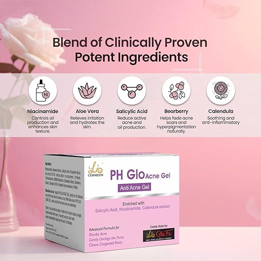 Lio Cosmeds Anti-Acne Gel with 2% Salicylic Acid & 3% Niacinamide - 50 gms
