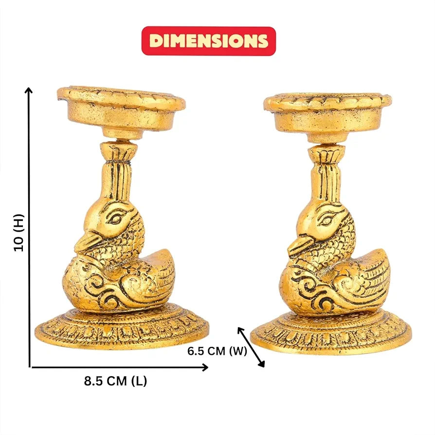 Elegant Metal Duck Candle Holder Set of 2 Handpolished Tlight Candle Holder Type 4 - Double Side