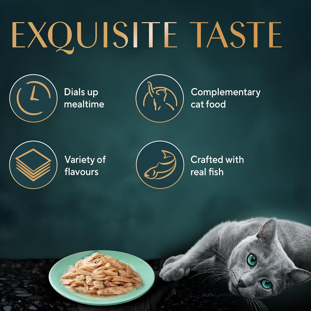 Sheba Rich Premium Adult (1+ Years) Wet Cat Food, Maguro & Bream Flavour, 35 g Pouch (Pack of 12), High-moisture wet food for healthy hydration