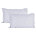 Ahmedabad Cotton Sateen Striped 220TC Cotton Standard 2 Pillow Covers | White