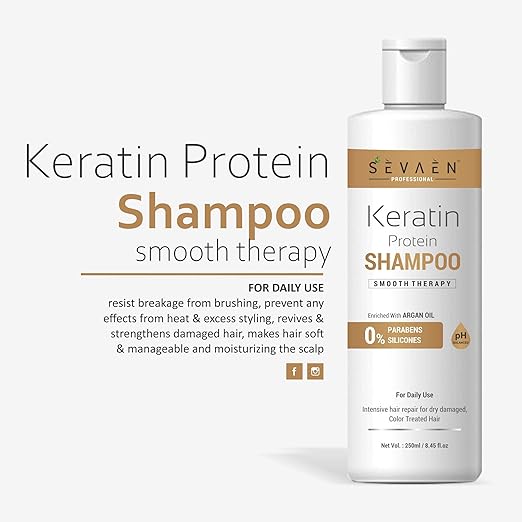 Sevaen Keratin Protein With Argan Oil Shampoo - 250 ml