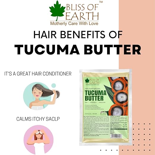 Bliss of Earth Pure Natural Raw Unrefined Brazilian Tucuma butter - 100 gms