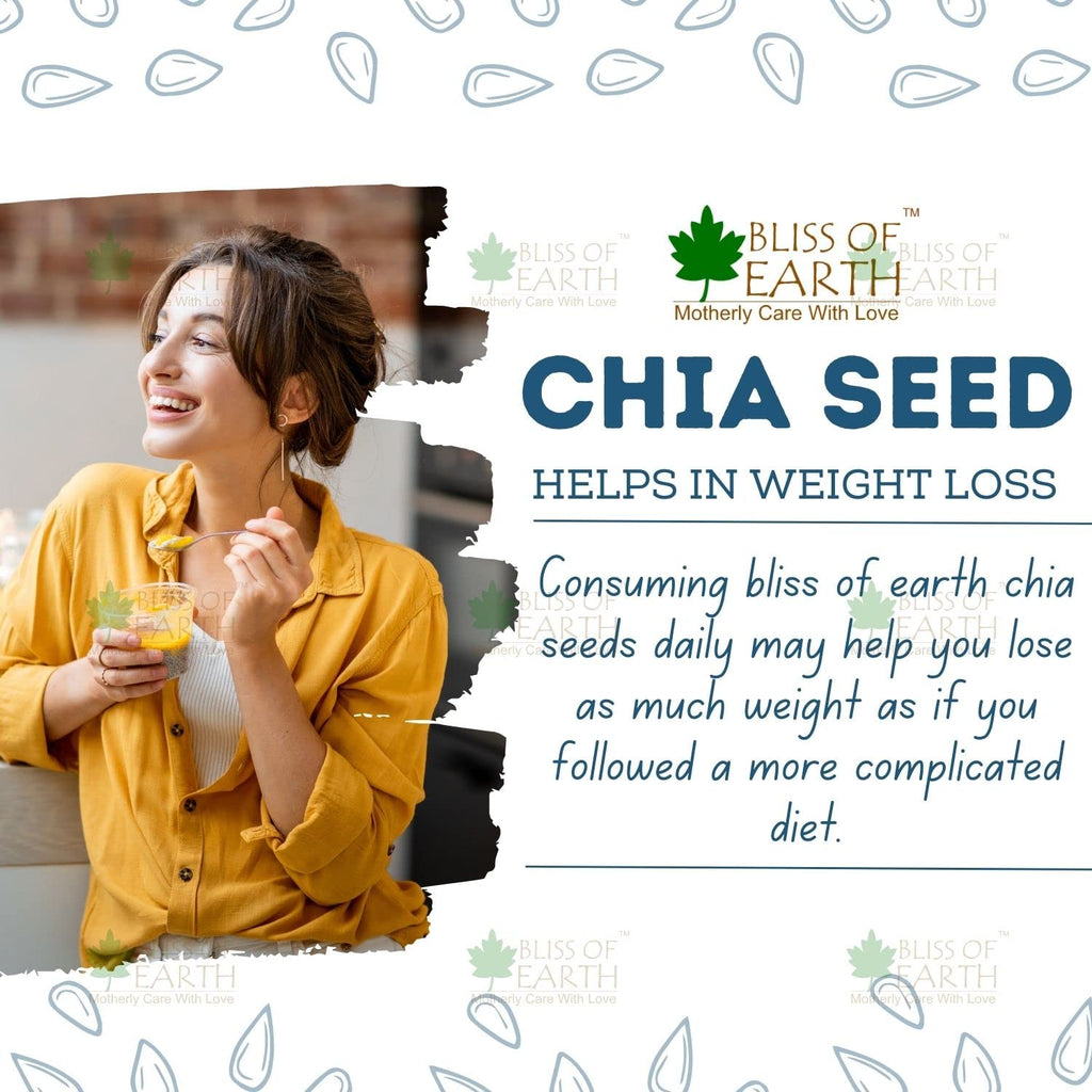 Bliss of Earth Certified Organic Raw Chia Seeds For Weight Loss, Raw Super Food With Omega & Fiber (1 KG)