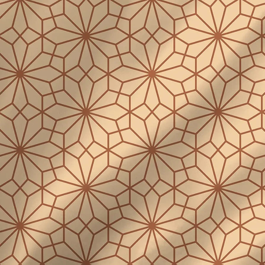 Layers California Bedsheet Set for All Seasons Lightweight Moisture Absorbent 225 CVC King Size Brown, Geometry Pattern