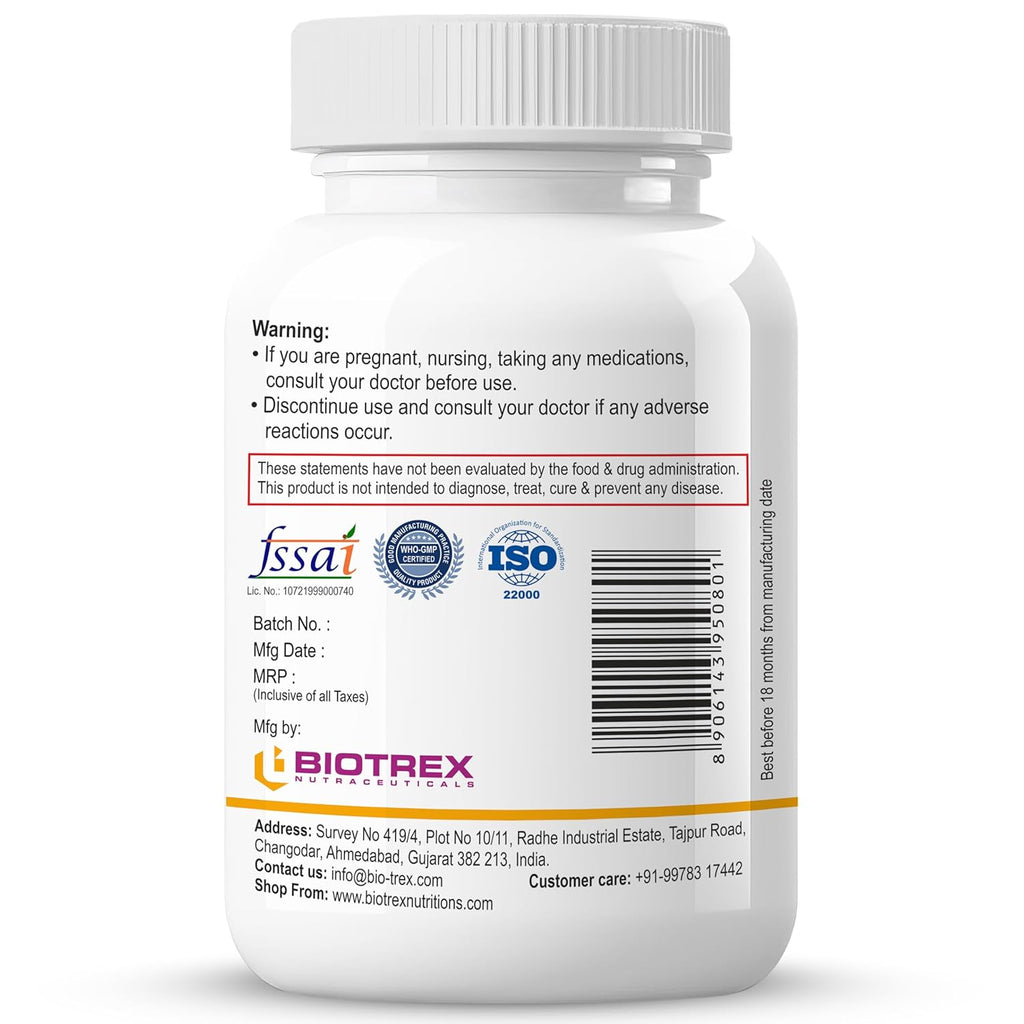 Biotrex Nutraceuticals Taurine 500mg - 60 Veg Capsules