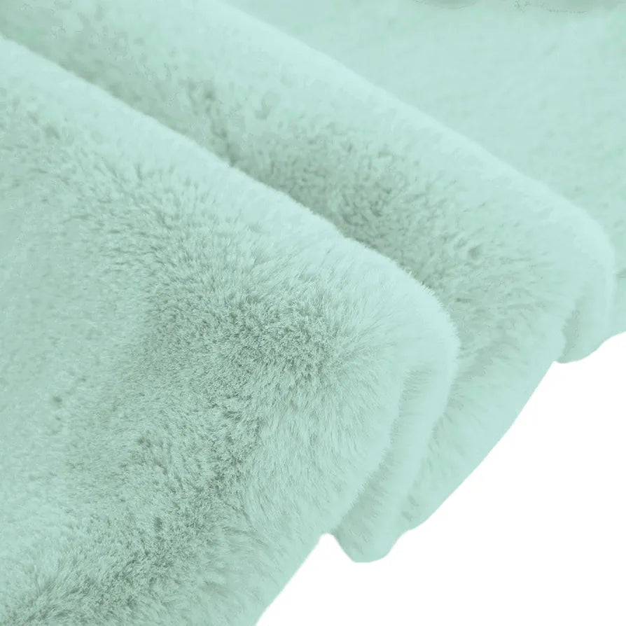 Luxe Home International Rectangular Bath Mat Super Soft Anti Skid Rabbit Fur  Bathroom Mats Colour Lime