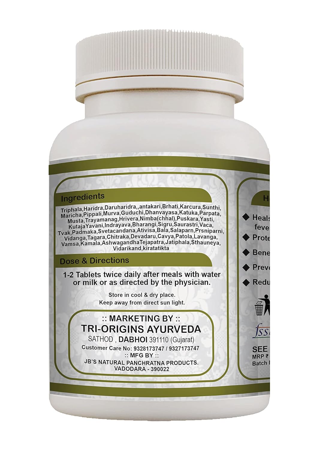 Tri-Origin Ayurveda's Maha Sudarshan Ghanvati - 100 Tablet