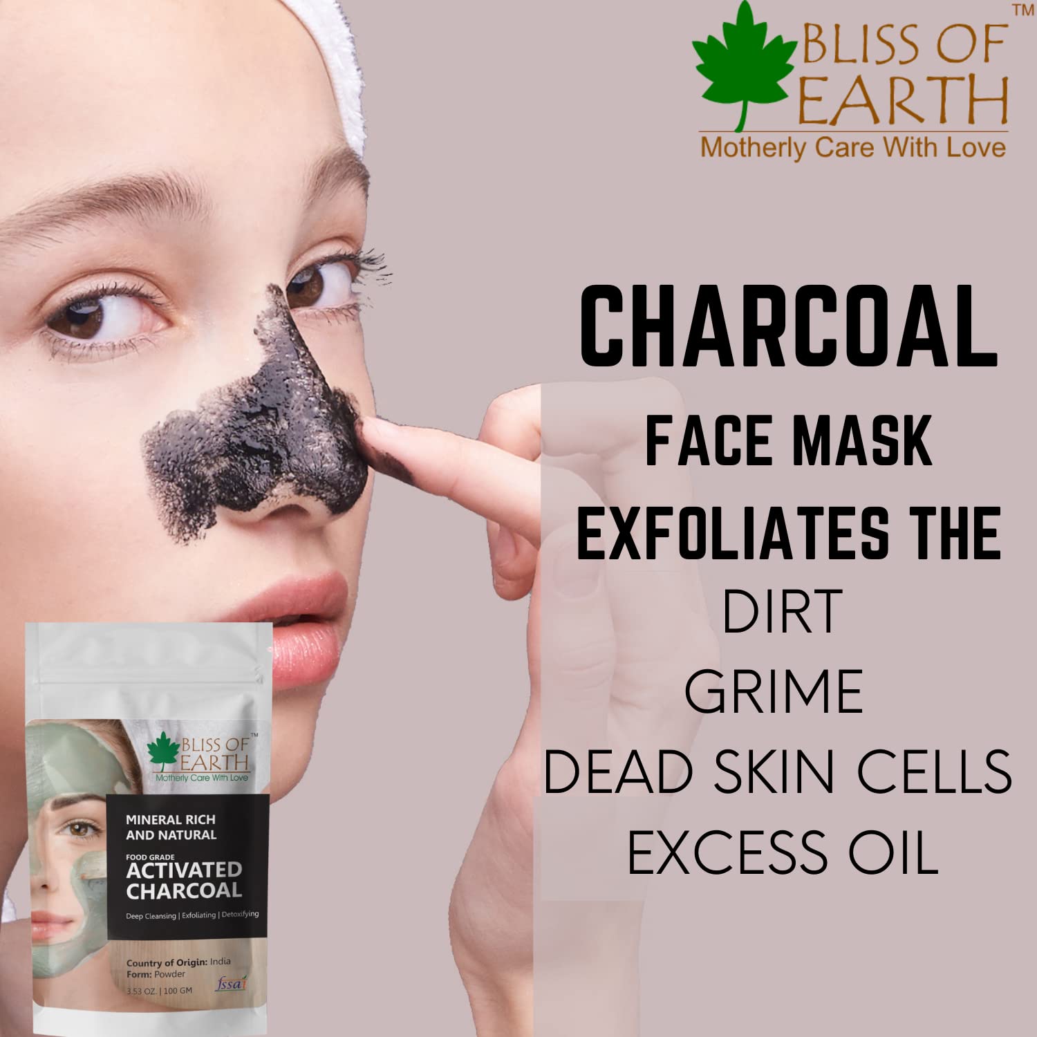 Bliss of Earth Coconut Shell Activated Charcoal Powder 100gm