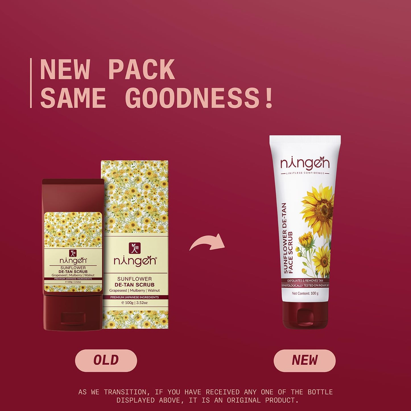 Ningen Sunflower De-Tan Face Scrub