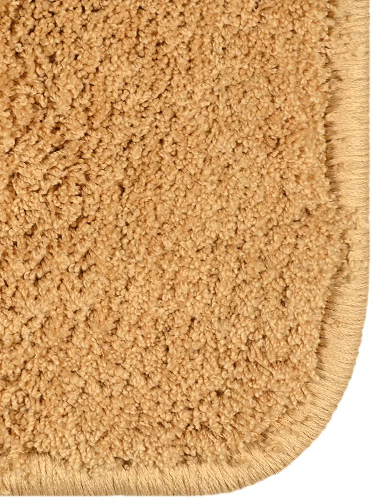 Saral Home Neo Shaggy Yarn Anti-Skid Round Mats Colour Glod