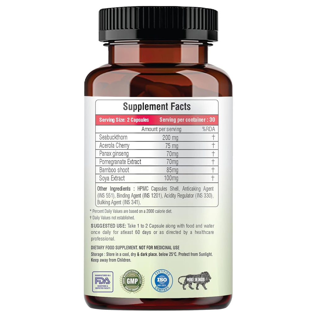 Plant Based Collagen- Anti-Aging Supplements For Women,Natural,Youthful Glow,Wrinkle-Free Skin,Promotes Skin Regeneration,Improves Skin Elasticity,Silica&Hyaluronic Acid-60 Capsules