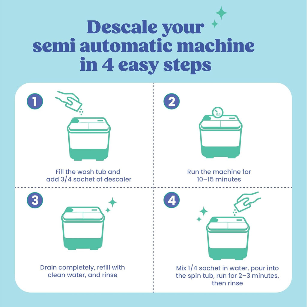 Cleevo Washing Machine Cleaner & Descaler Powder â€“ Pack of 3 | Removes Limescale, Odour & Residue | Non-Toxic, Phosphate-Free | Front & Top Load Safe