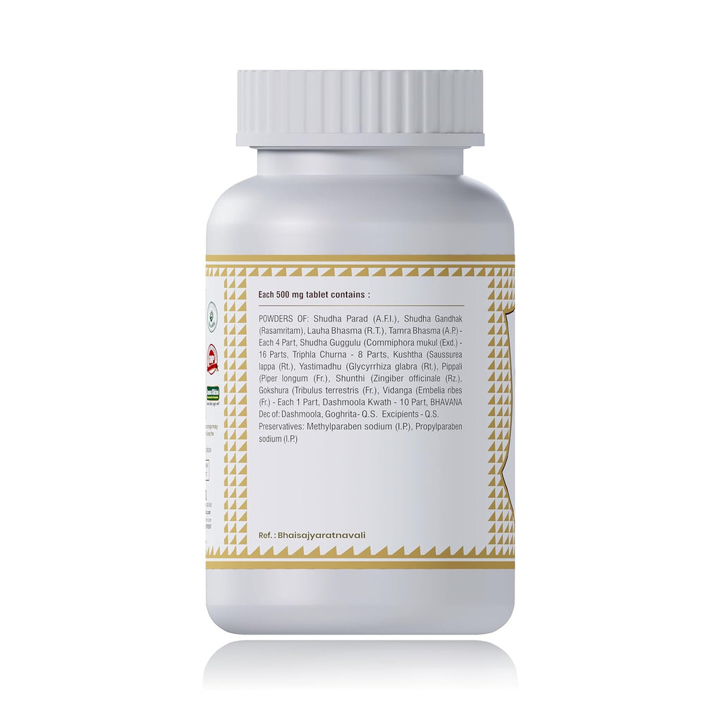 Jeena Sikho Shirsholadi Vajra Ras Ayurvedic Care for Herbal Headache Relief - 60 Veg Tablets