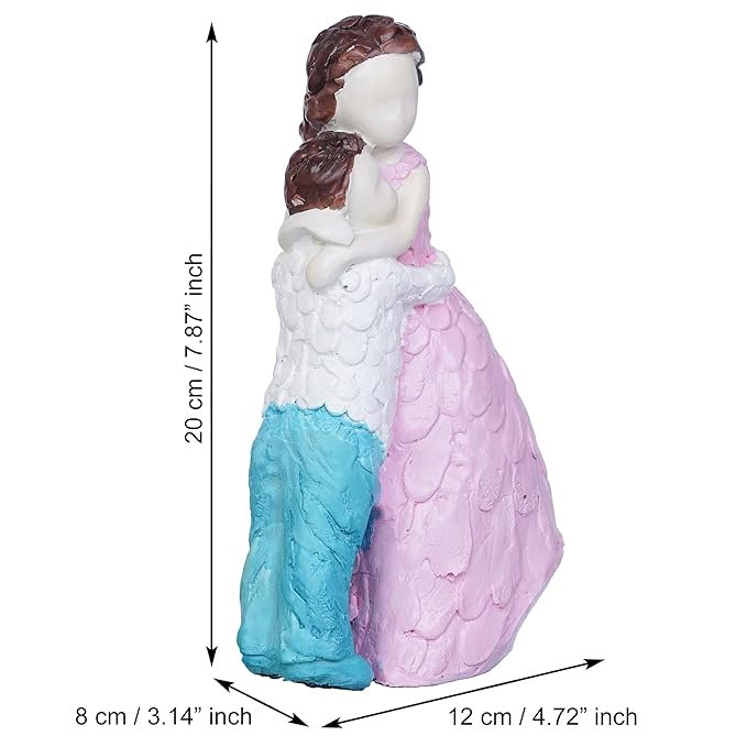 Ecraftindia Polyresin Brother & Sister Idol Decorative Showpiece for Home Decor